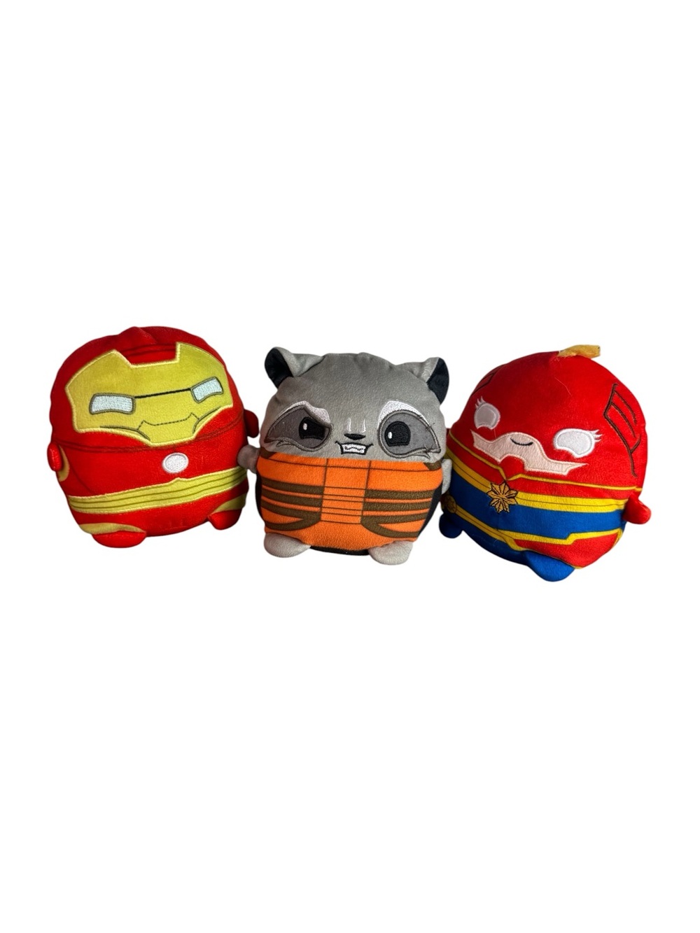 Disney Marvel Cuutopia 5" Squishy Plush Set of 3 Ironman, Rocket, Captain Marvel